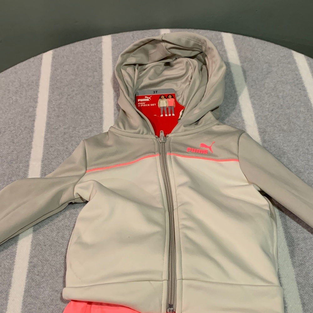 Puma Youth Gray and Pink Jacket
